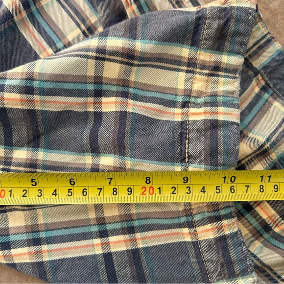 Campus Crew Plaid Shorts Mens Size 34 x 10 Blue Cream Pockets Cotton - Picture 6 of 11